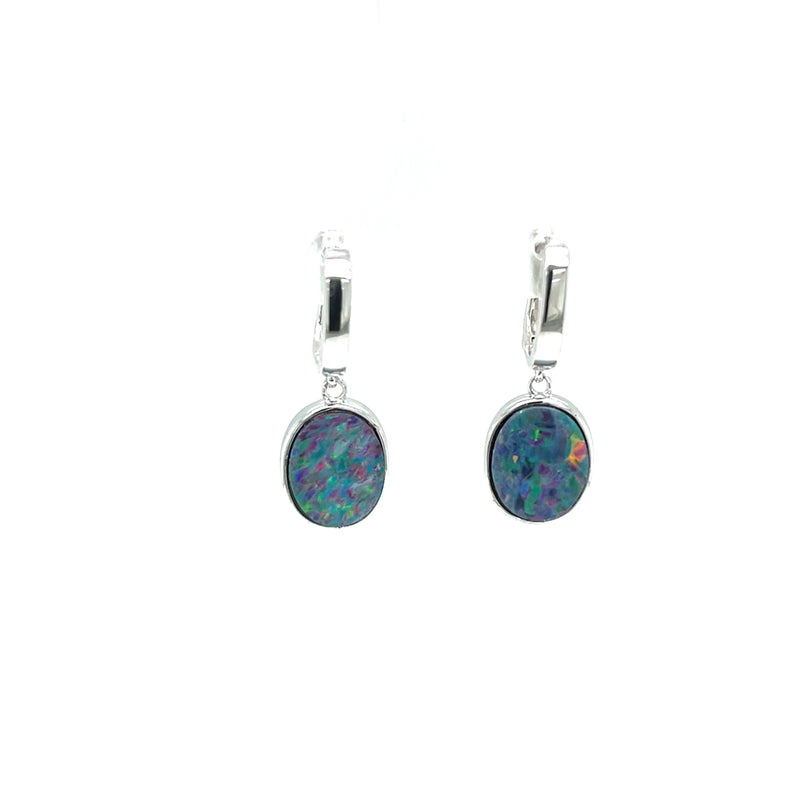 925 Sterling Silver Opal Earrings