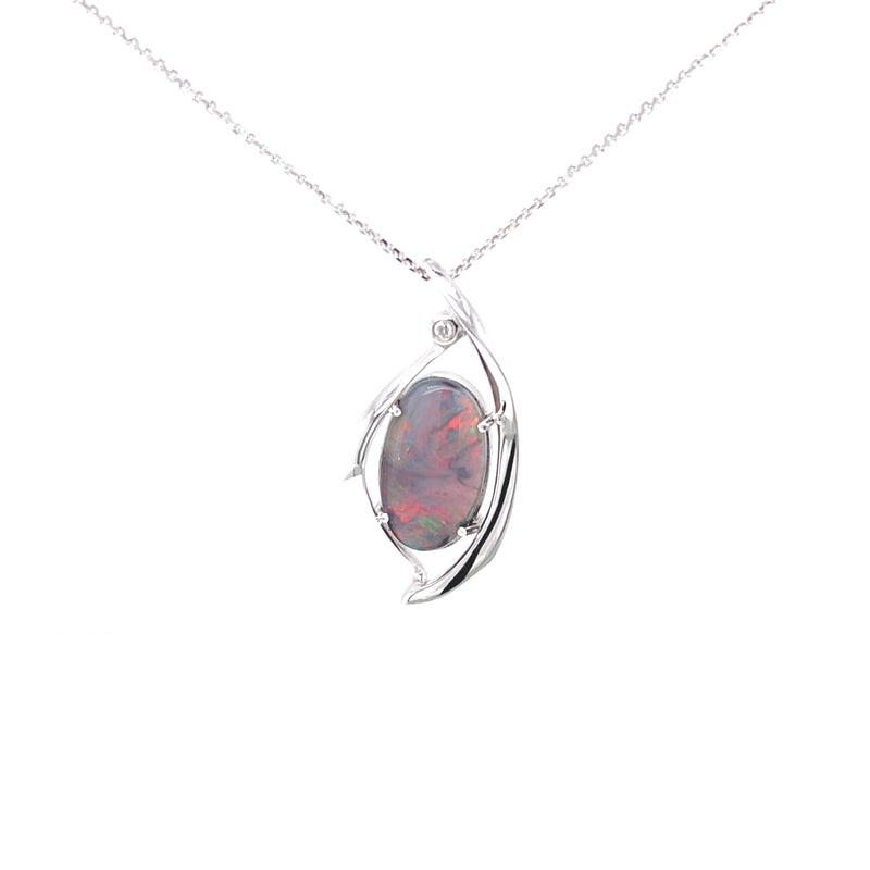 SOLD     14ct WG Opal Pendant