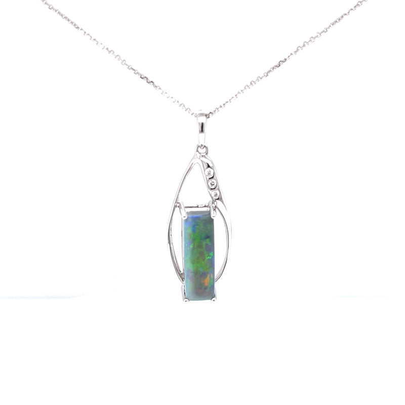 (SOLD)    14ct WG Opal Pendant