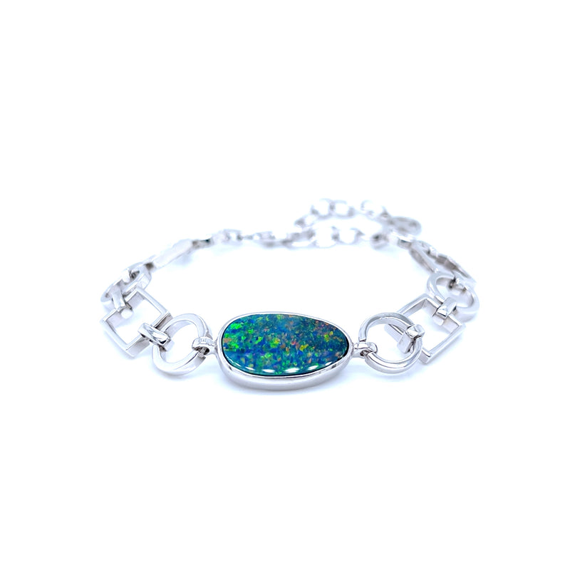 925 Sterling Silver Opal Bracelet