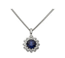 9ct White Gold Sapphire & Diamond Pendant