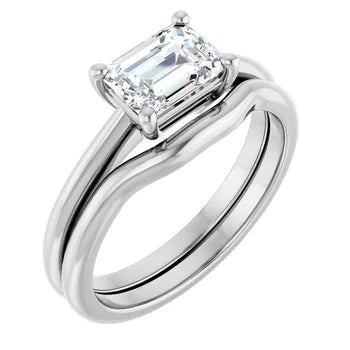 18ct WG Solitaire Emerald cut Lab Grown Diamond Ring