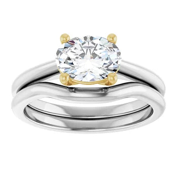 18ct YW/G Solitaire Oval cut Lab Grown Diamond Ring