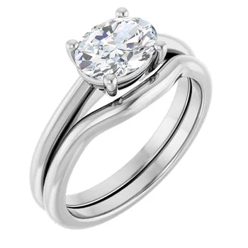 18ct WG Solitaire Oval cut Lab Grown Diamond Ring