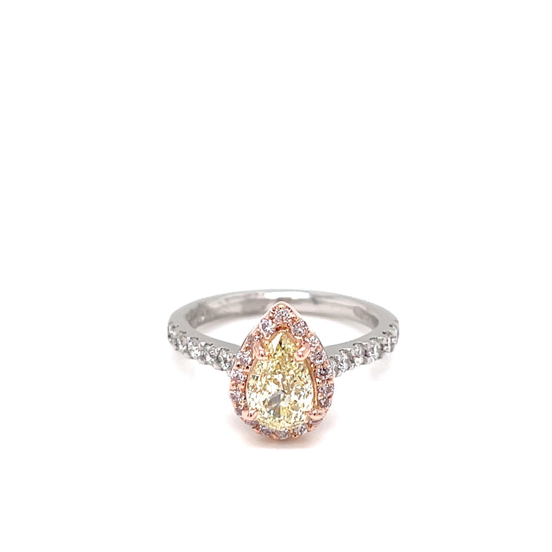 SOLD - Platinum & 18ct Rose Gold Pink Diamond Ring