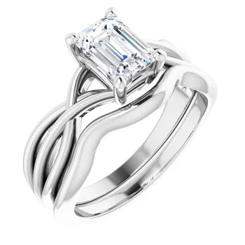 18ct WG solitaire Emerald cut - Lab Grown Diamond Ring