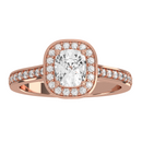 18ct RG Halo Style Diamond Engagement Ring Mounting