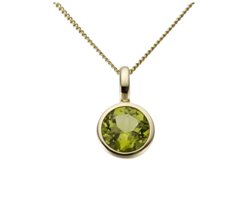 9ct Yellow Gold Peridot Pendant