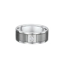 9ct White Gold and Titanium Diamond Men Wedding Ring