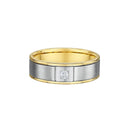 9ct 2 Tone Diamond Men Wedding Ring