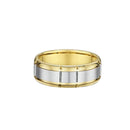 9ct Two Toned Yellow and White Gold Deluxe Men Wedding Ring