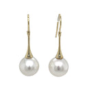 18ct Yellow Gold Australian South Sea Pearl Earrings