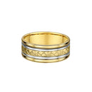 9ct Two Tone Men Wedding Ring