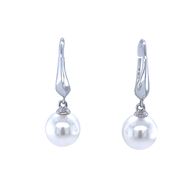 9ct White Gold Australia south sea Pearl Earrings