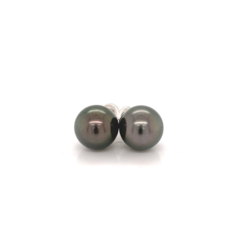 18CT White Gold Tahitian Pearl Stud Earrings