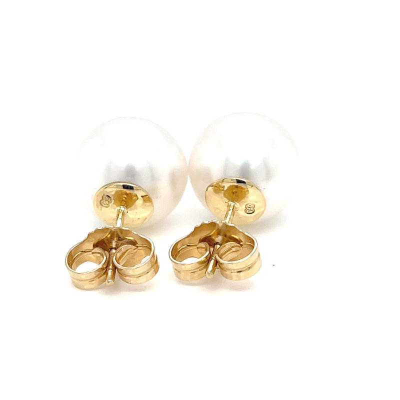 18ct Yellow Gold Australian South Sea Pearl Stud Earrings