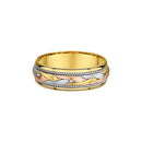 9ct Three Tone Men Wedding Ring