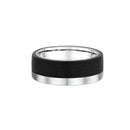 9ct White Gold & Carbon Fibe Men Wedding Ring