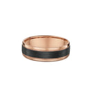 9ct Rose Gold & Carbon Fiber Men Wedding Ring
