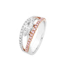 18ct White/Yellow/Rose Gold Diamond Ring