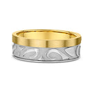 9ct 2 Tone Men Wedding Ring