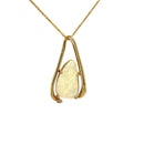 14ct YG Solid White Opal Pendant