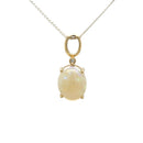 14ct YG Solid White Opal Pendant