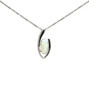 14ct WG Solid White Opal Pendant