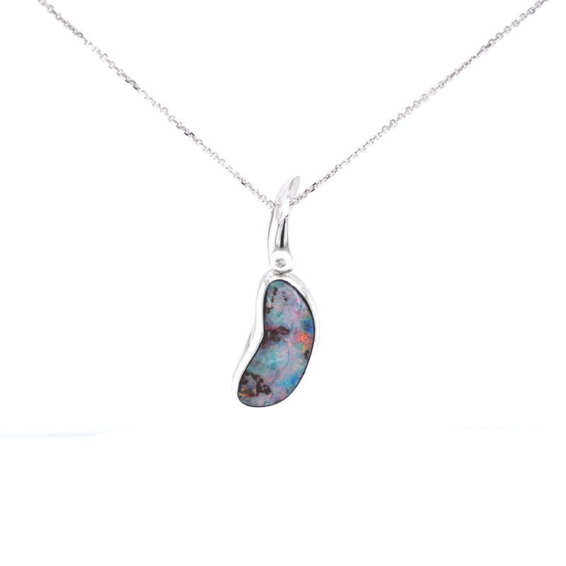 (SOLD)   14ct WG Opal Pendant