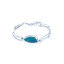(SOLD) - 925 Sterling Silver Australian Doublet Opal Bracelet