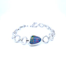 SOLD - 925 Sterling Silver Australian Doublet Opal Bracelet
