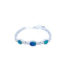 (SOLD)    925 Sterling Silver Australian Doublet Opal Bracelet