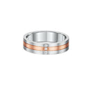 9ct Two Tone White Gold and Rose Gold Diamond Men Wedding Ring