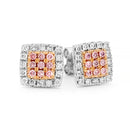18ct WG & RG Diamond Stud Earrings
