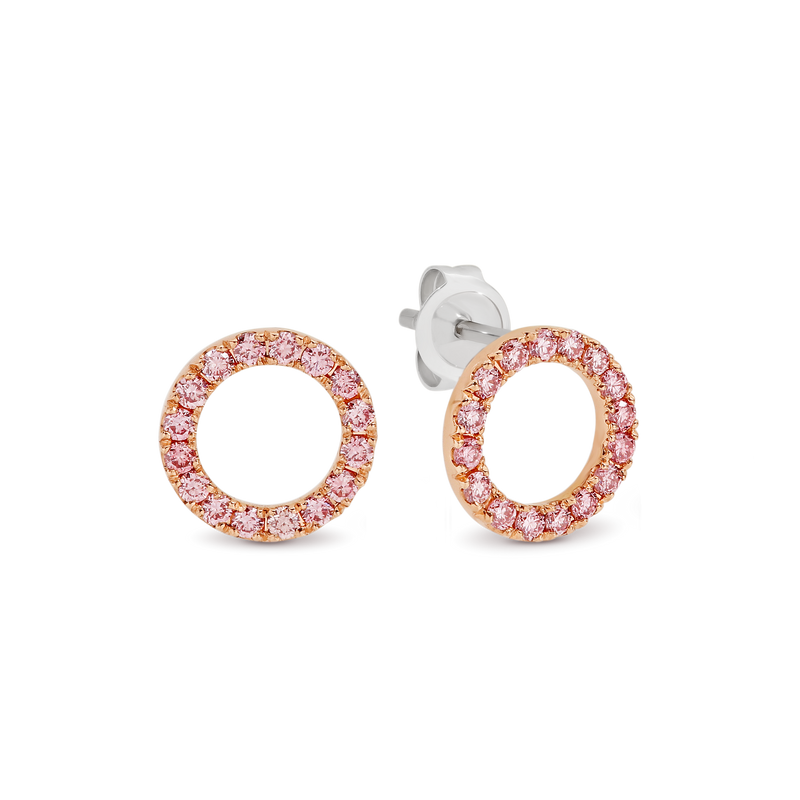 18ct WG & RG Perpetual Circle Diamond Earrings