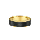 9ct Yellow Gold & Carbon Fiber Men Wedding Ring