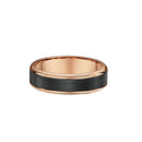 9ct Rose Gold & Carbon Fiber Men Wedding Ring
