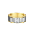 9ct Two Tone Diamond Men Wedding Ring