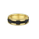 9ct Yellow Gold & Carbon Fiber Men Wedding Ring
