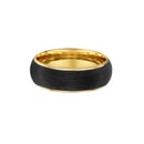 9ct Yellow Gold & Carbon Fiber Men Wedding Ring