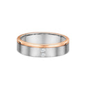 9ct Two Tone White Gold & Rose Gold Diamond Men Wedding Ring