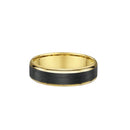 9ct Yellow Gold & Carbon Fiber Men Wedding Ring
