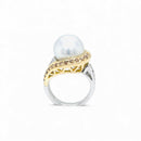 18ct White & Yellow Gold Pearl and Diamond Ring