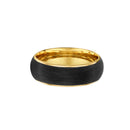 9ct Yellow Gold & Carbon Fiber Men Wedding Ring