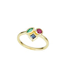 9ct Yellow Gold Emerald Ruby Sapphire Ring