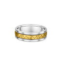 9ct Two Tone Men Wedding Ring