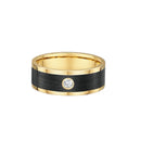 9ct Yellow Gold & Carbon Fiber Men Wedding Ring