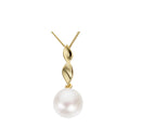 18ct Yellow Gold Twist Pearl Pendant