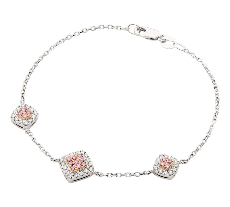 18ct WG & RG Diamond Bracelet
