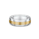9ct Two Tone White Gold and Yellow Gold Men Wedding Ring